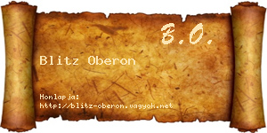 Blitz Oberon névjegykártya